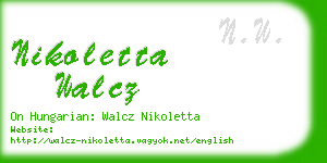 nikoletta walcz business card